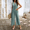 Lighter Sleeveless Jumpsuit –  with Button Design