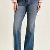 Judy Blue Mid Rise Flare Jeans with Front Flap Pockets