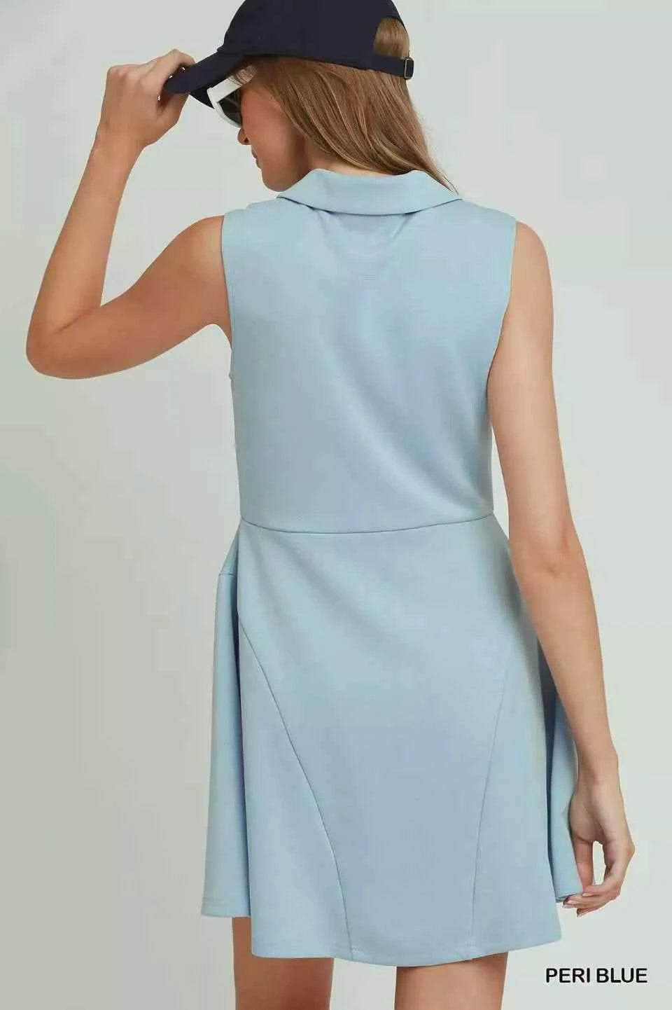 Umgee Collared Quarter Zip Tennis Dress