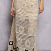 POL Floral Crochet Ruffled Waistband Maxi Skirt with Granny Square Weave