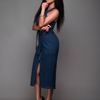Sienna Sculpt – Robe midi en jean sans manches