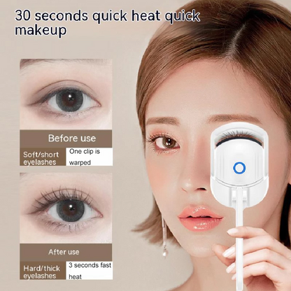 Portable Electric Heated Eyelash Curler – Long-Lasting Curls & Thermal Lash Comb for Effortless Eye Makeup