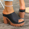 Open Toe Block Heels Sandals