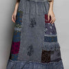 POL Printed Patchwork Embroidered Ruffled Skirt