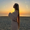 One-Shoulder Knitted Maxi Dress -Chic Long-Sleeve Beach Holiday Dress