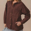 BiBi Quilted Wrinkle Gauze Long Sleeve Shacket