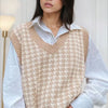 Houndstooth V-Neck Sweater Vest