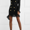 Midnight Luxe Fringe Woolen Jacket Dress