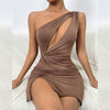Revery One-Shoulder Cutout Backless Mini Dress