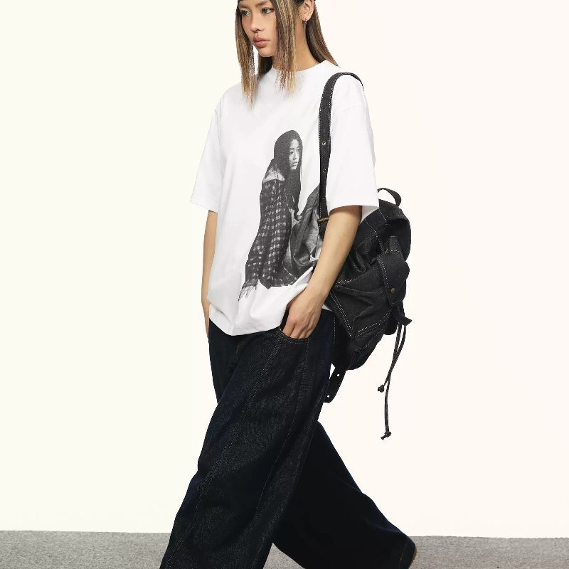 Hauts à imprimé portrait rétro