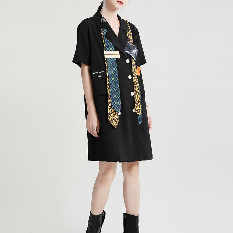 Extra Credit Double-Breasted Blazer Dress