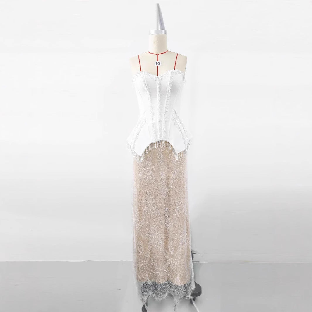 Robe Étoile Luxe en dentelle à cristaux