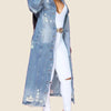 Long Sleeve Raw Hem Denim Jacket