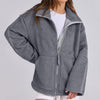 Kim Wool  Lapel Zip-up Coat