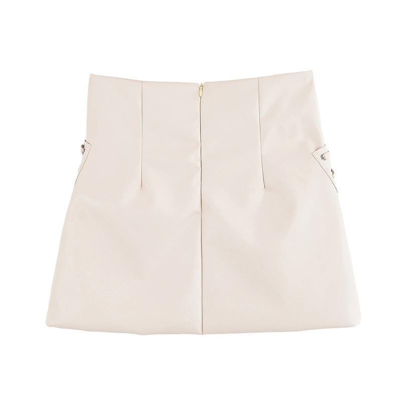Bently Minimalist Faux Leather Mini Skirt