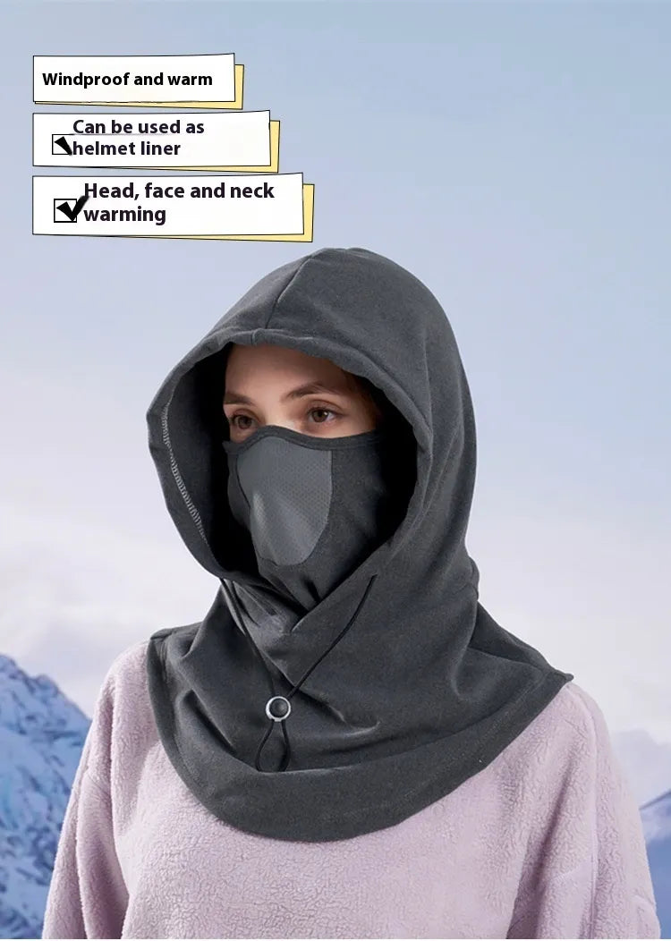 Winter Thermal Fleece Scarf & Ski Face Mask – Windproof Neck Warmer Hood for Outdoor Sports