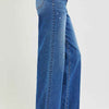 RISEN High Rise Wide Leg Jeans With Cuffed Hem