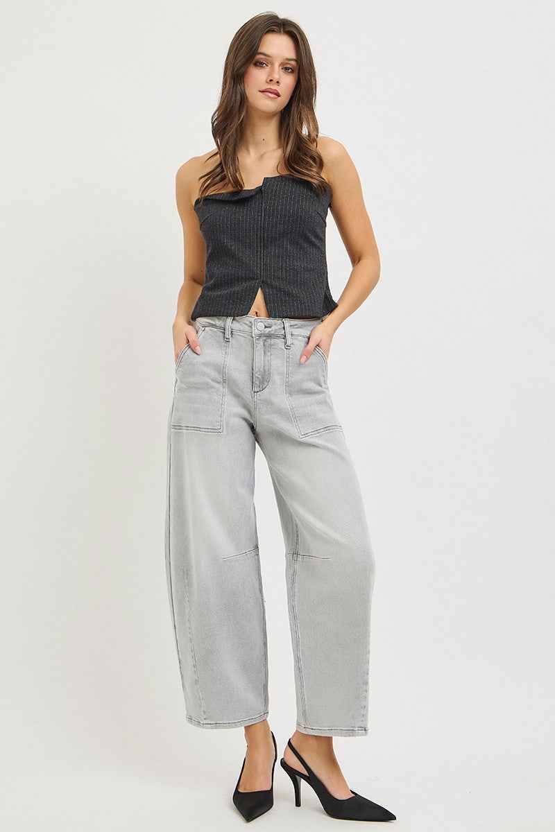 RISEN Slouchy Cropped Barrel Jeans