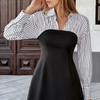 Boardroom Babe Aurelia Shirt-Sleeve Tube Mini Dress