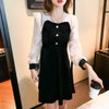 Chiffon Panel Velvet Elegance Dress