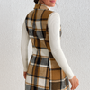 Honey Plaid Lapel Collar Vest