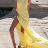 Sleeveless Ruched High-Slit Maxi Dress