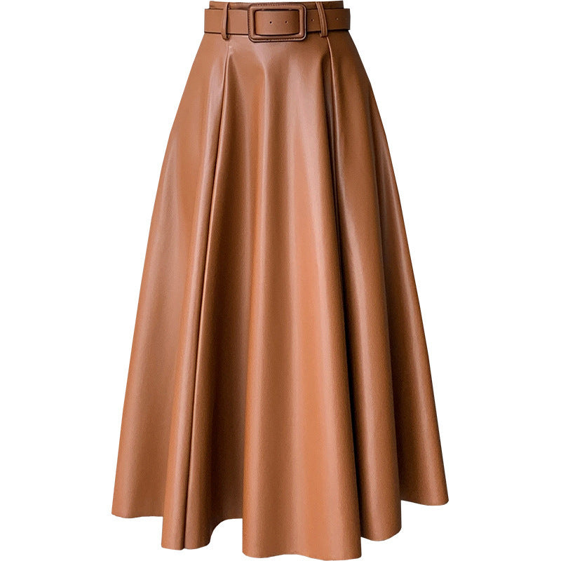 Collete Glossy Faux Leather Skirt