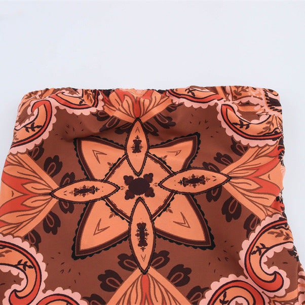 Jupe tube asymétrique imprimée élégante