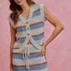 SO ME Multi Color Stripe Knitted Sweater Skirt