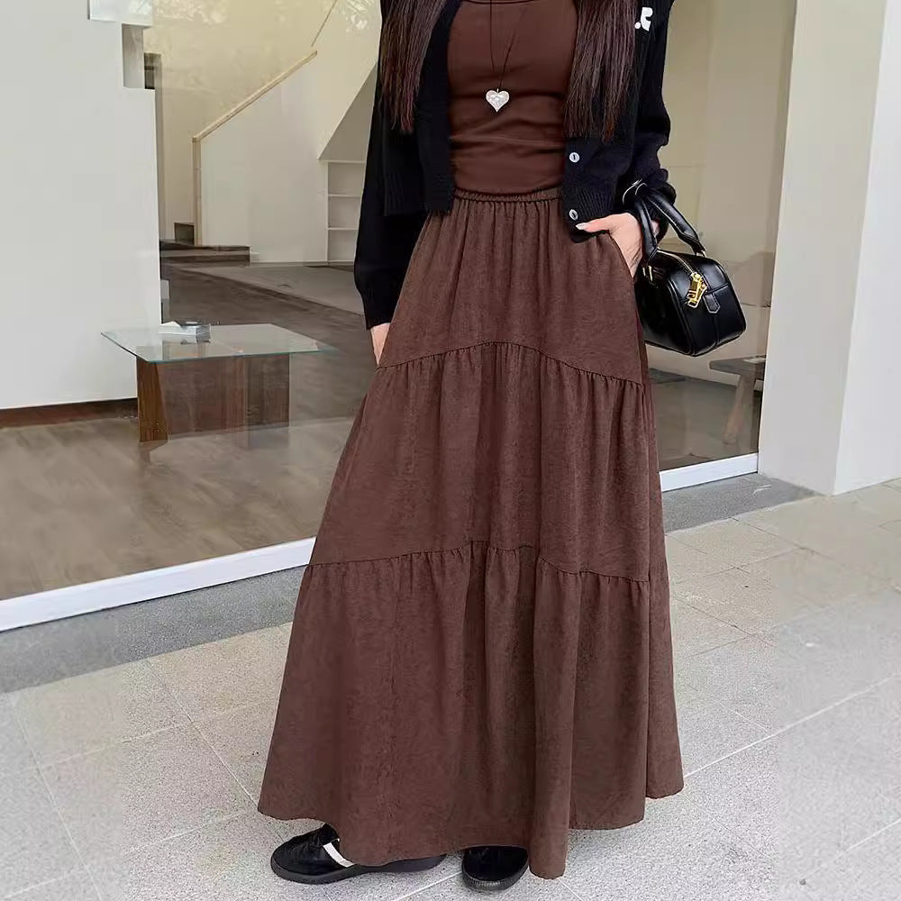 Lässiger Stufen-Maxirock