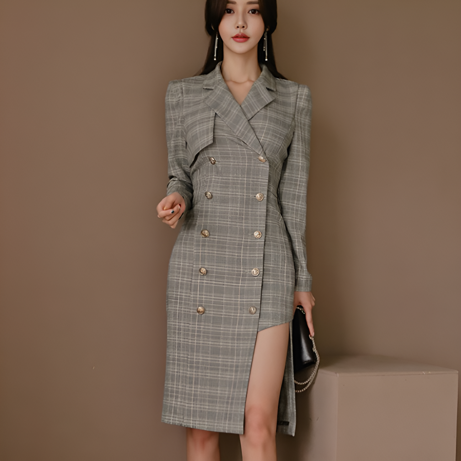 Heritage Charm Karokleid mit langen Ärmeln