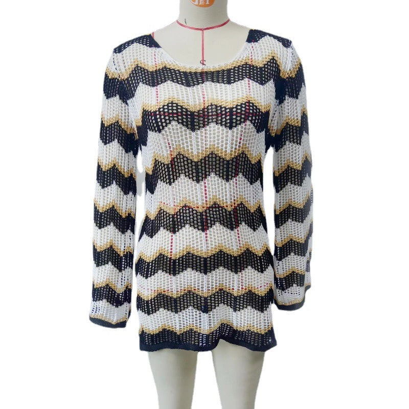 Aurelia Striped Allure Backless Knit Dress