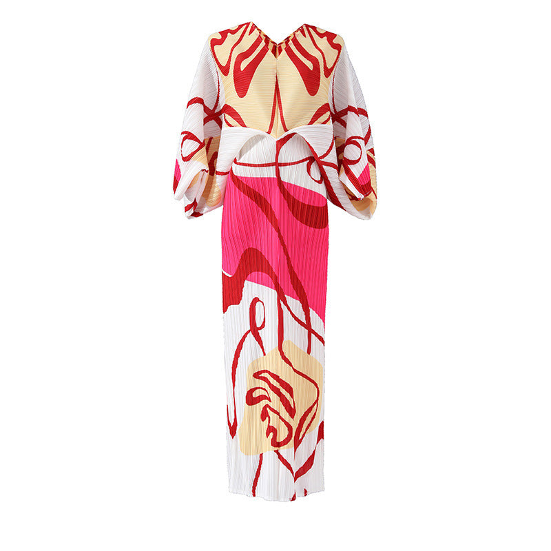 Geometric Harmony Batwing Dress