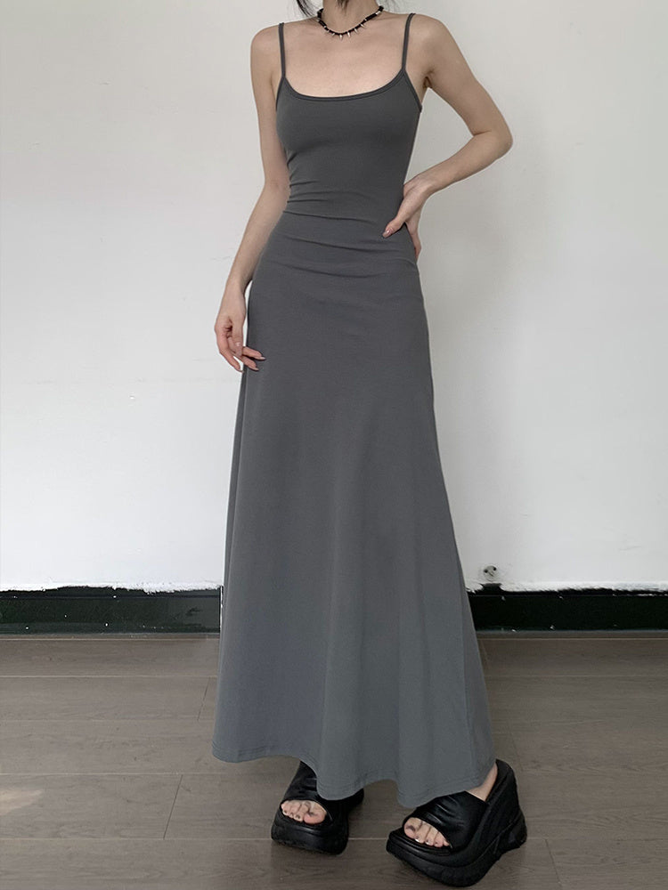 Robe trapèze taille haute à bretelles Aurelia