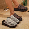 Woven Design Platform Sandals