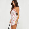 Y2K Rose Print V-Neck Suspender Mini Dress