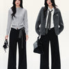 Elegant High-Waist Tailored Wide-Leg Trousers