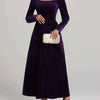 Velvet Square Neck Long Sleeve Dress
