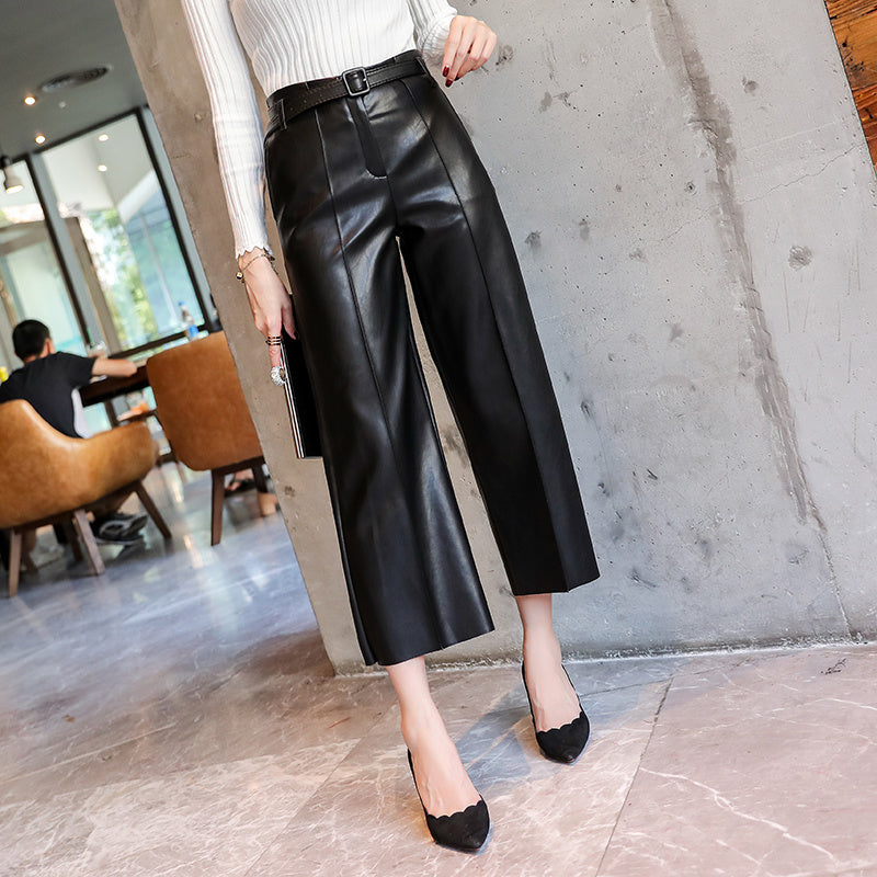 Boardroom Brat Vegan Leather Trousers