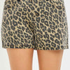 RISEN High Rise Leopard Shorts with Contrast Waistband