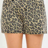 RISEN High Rise Leopard Shorts with Contrast Waistband