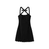 Noir Elegance Bow-Back Mini Dress