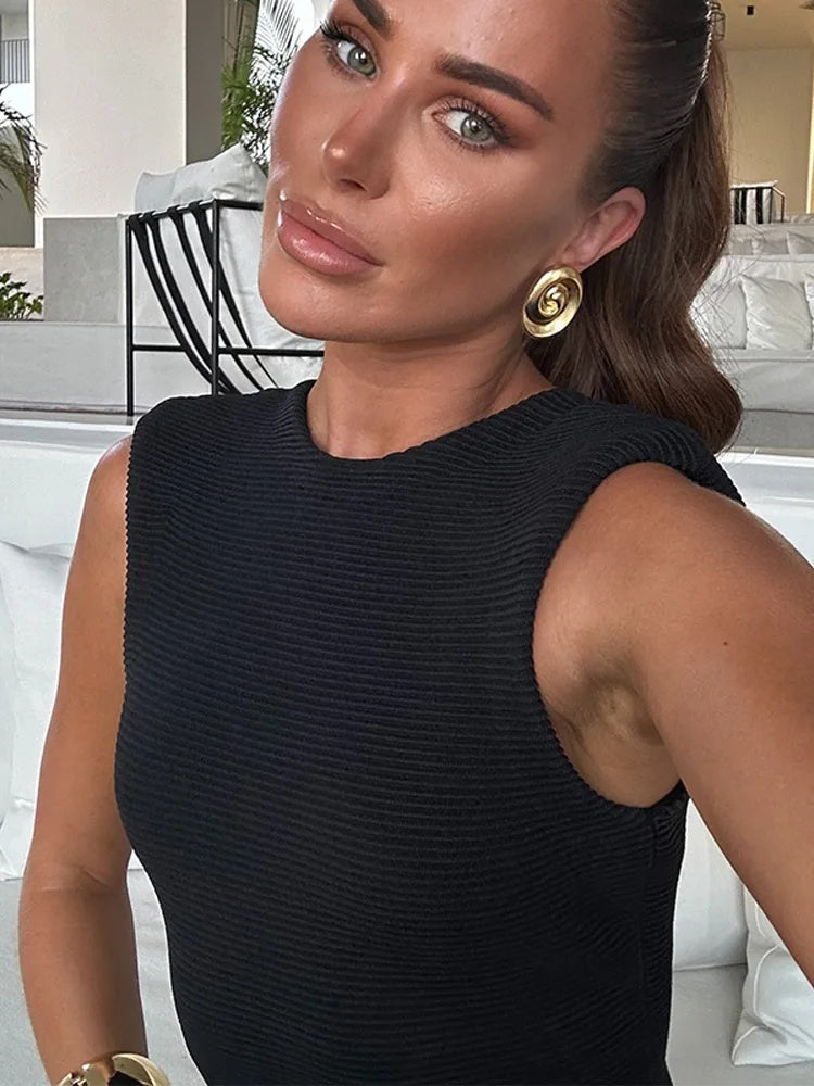 Robe dos nu en tricot Hem Midnight Mirage