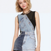 Aurelia Fusion – Denim & Mesh Streetwear Mini Dress