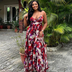 Sunlit Pleats Maxi Dress"