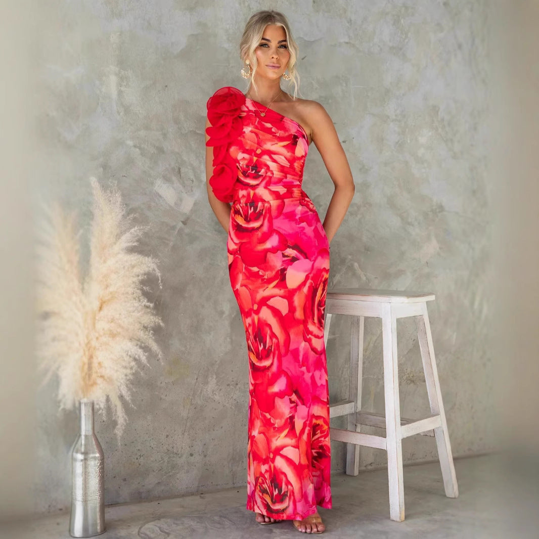 Rosalia Bloom Backless Maxi Dress