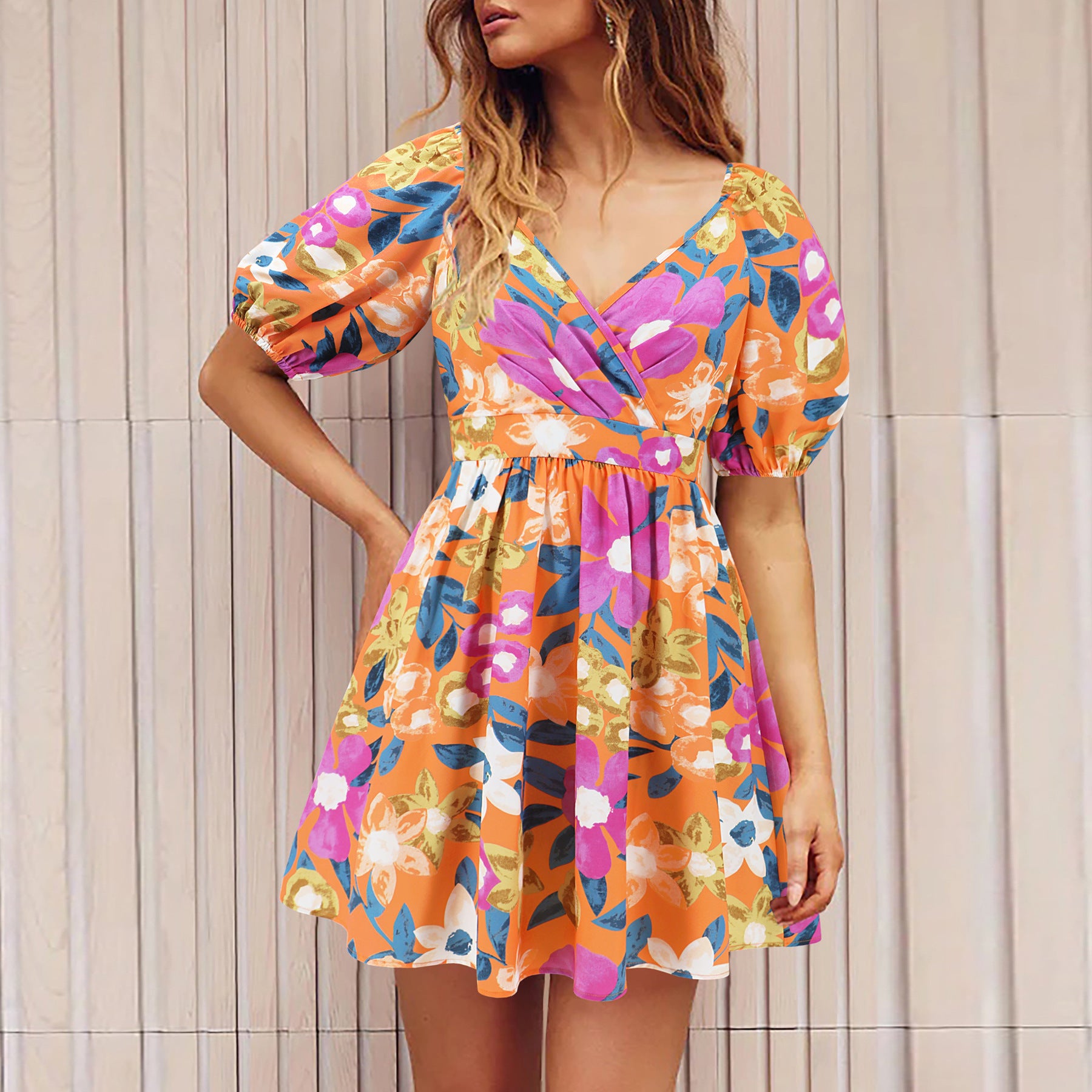 Sunset Sorbae Bloom Mini Dress