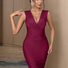 Sculpted Elegance V-Neck Bandage Dress