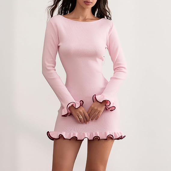 Edge of Style Bodycon-Kleid mit gewelltem Saum