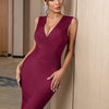 Sculpted Elegance V-Neck Bandage Dress